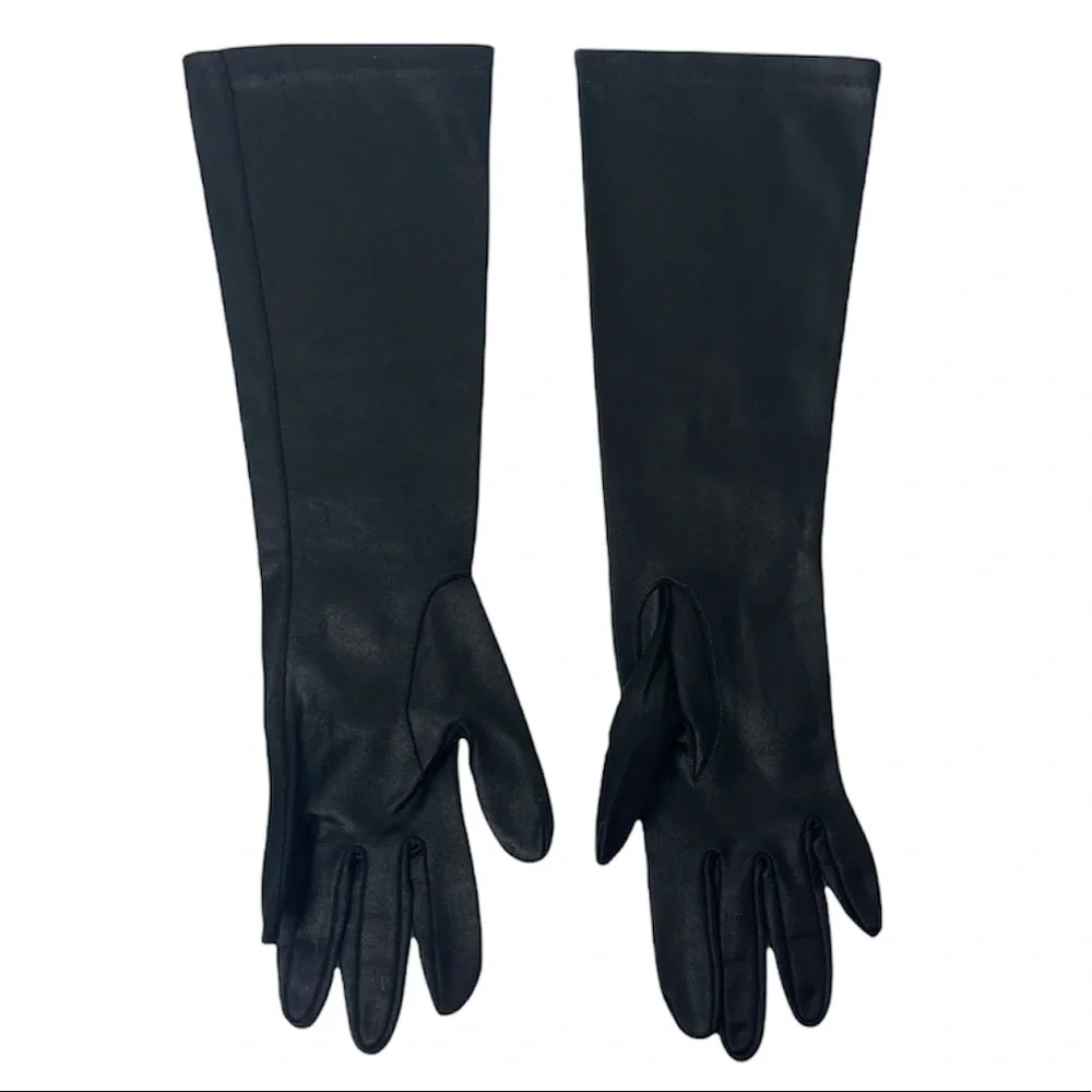 Long Length Gloves Black Vintage Dress Gloves Victorian Edwardian Audrey Hepburn